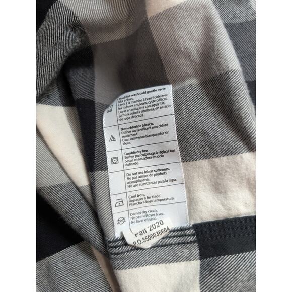 Carhartt Top Mens 3X Black White Plaid Button Front Flannel Relaxed Fit - Picture 6 of 10